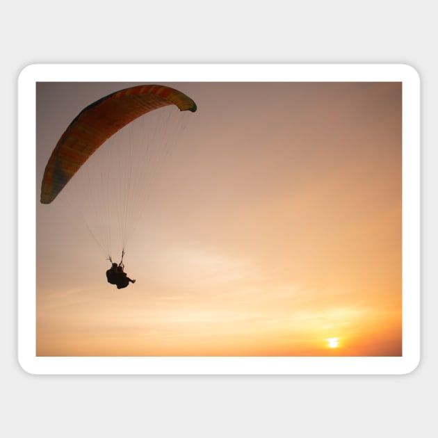 Tandem paragliding closeup over the ocean Magnet by kall3bu